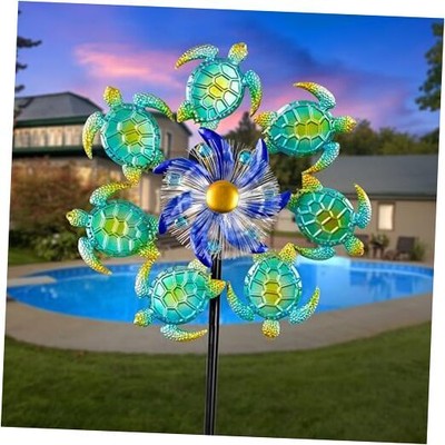 Sea Turtle Solar Wind Spinner for Yard and Garden,51 Inch Color sea turtles