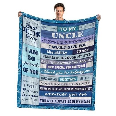 Uncle Gifts Throw Blanket from Niece Nephew to Uncle Fathers 50''x60'' To Uncle-2