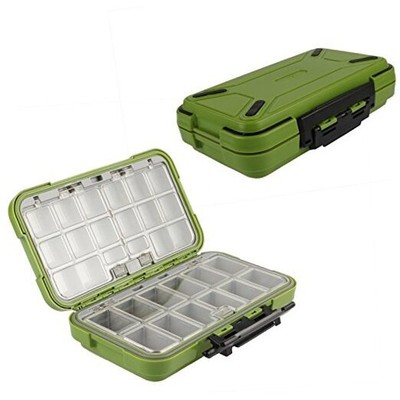  Waterproof//2-sided//Fishing-Lure-Boxes-Bait,Small-Case, Mini-Box Large/Green