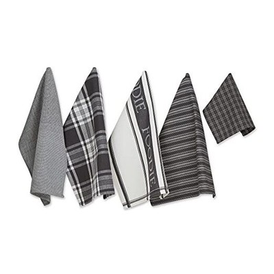  Everyday Collection Foodie Kitchen Set, Dishtowel & Dishcloth, 5 Piece Mineral
