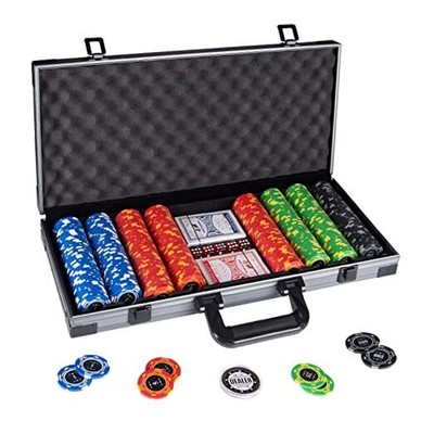 Clay Poker Chips,400PCS 14 Gram Chip Set with Deluxe Travel Case, Black