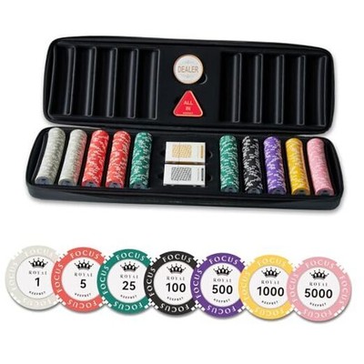 14 Gram Clay Game Poker Chips Set for Texas Hold em,500PCS, 500 Chips Number