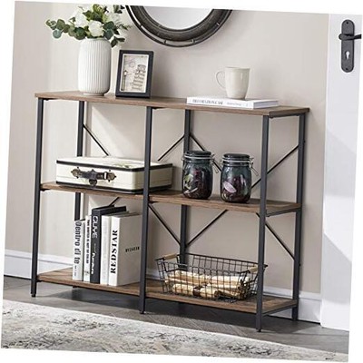  Entryway/Console Table for Living Room, Industrial Narrow Sofa 39in Brown