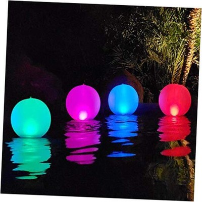 Rukars Floating Ball Pool Light Solar Powered 4 PCS, 14 Inch Inflatable 