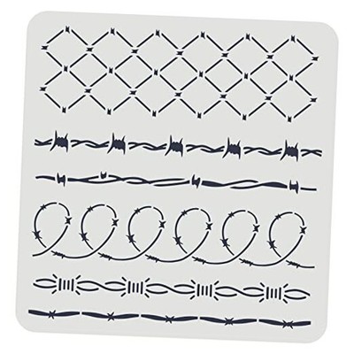  DIY Stencils Wall Painting Stencil 11.8x11.8inch 6 Style Iron Barbed Wire