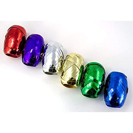 Metallic Curling Ribbon Rolls 3/16 inches wide x 75 feet long 6 Assorted Colors