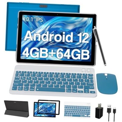 2024 Newest Tablets Android 12, 2 in 1 Tablet with Keyboard, 10 inch Green