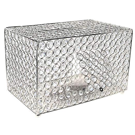 Homeford Crystal Money Card Box Wedding Centerpiece, 13-3/4-Inch (Clear)