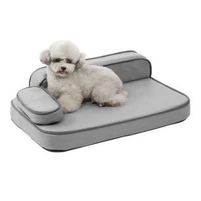 For Medium Dogs, Easy Clean Dog Sofa Air-leather-fabric 30"*20" Grey