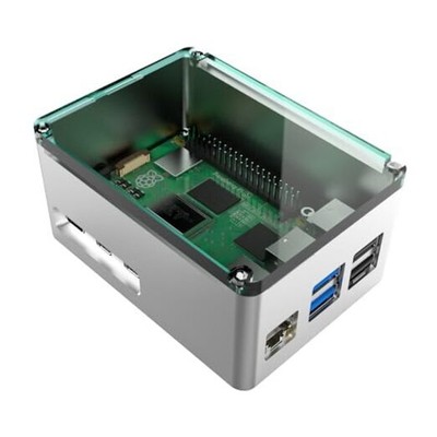 anidees Aluminum Pi case for Raspberry Pi 5   Silver (AI Extra High Silver H