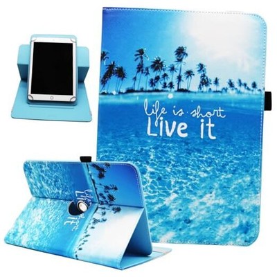 Universal 10 10.1 Inch Android Tablet Case, Dluggs PU Leather 360 Degree Beach