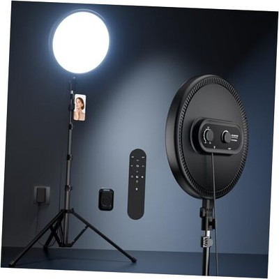  Large Ring Light with 72'' Tripod Stand, 6500K Full-Screen Selfie Ring Light 