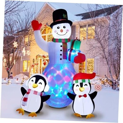 8FT Christmas Inflatables Christmas Yard Decorations with LED Lights,  Snowman