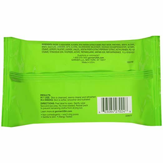 Garnier SkinActive Clean + Refreshing Remover Cleansing Towelettes 25 ea