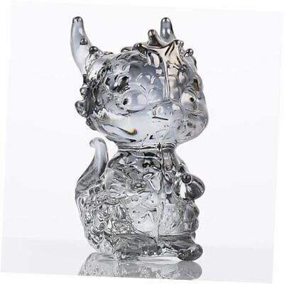  Grey Crystal Dragon Figurines - Blown Glass Dragon Decor Big Dragon-whole Grey