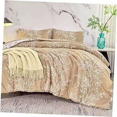 Reversible Design Bedding Set Size Full Taupe