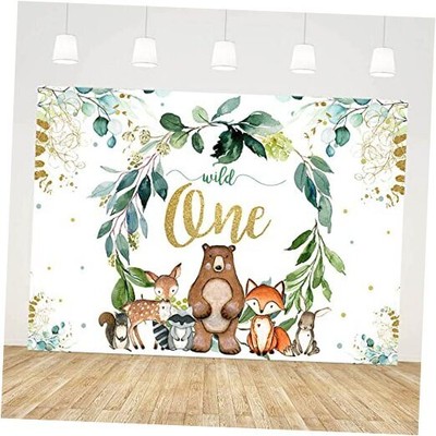 ABLIN 7x5ft Woodland Wild One Backdrop Spring Theme 1st Birthday Decorations 