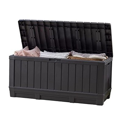  Kentwood 92 Gallon Resin Deck Box-Organization and Storage for Patio Dark Grey