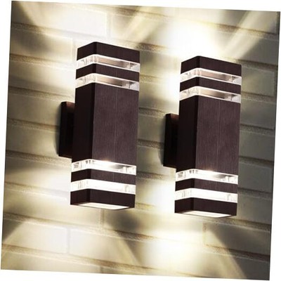 Outdoor Wall Lights Exterior Lights for House Modern Outdoor 2-tier 2pcs Brown