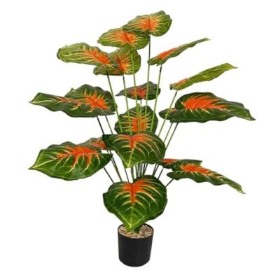 Artificial Areca Palm Plant Silk Fake Potted Faux Tree in Pot for Indoor 