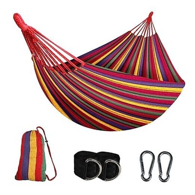  Double Hammock,Cotton Hammock Portable Hammock with Carry Bag,Perfect Red