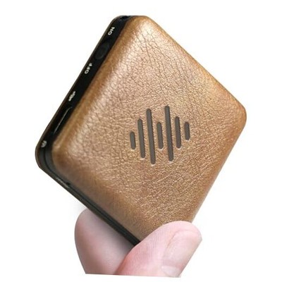 64GB Voice Recorder,Voice Activated Recorder Leather Design Portable brown