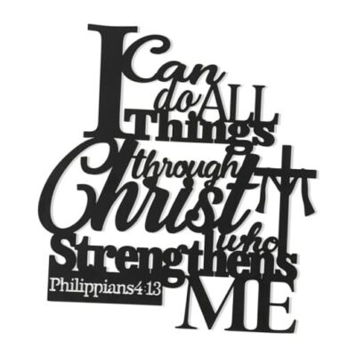  Metal Wall Art I Can Do All Things Through Christ Sign Wall Decor Black