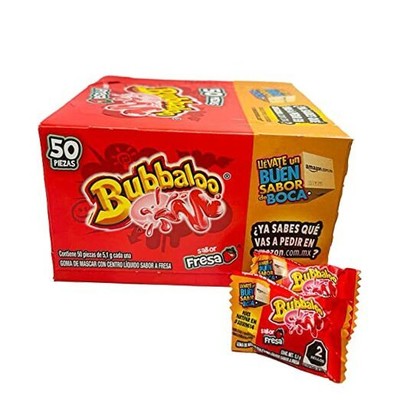 Bubbaloo Bubble Gum by Bubbaloo 50 Count (Pack of 1) Strawberry