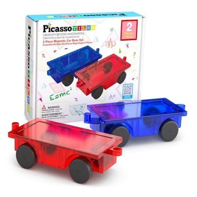  2 Piece Car Truck Construction Kit Toy Set Vehicle for Magnetic red&blue