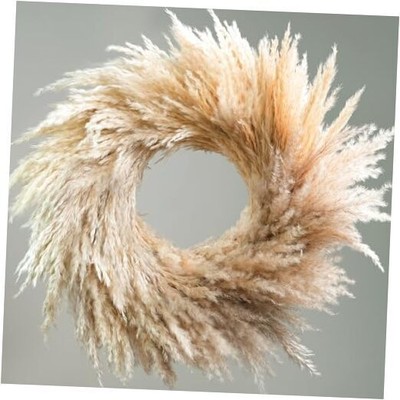 Natural Pampas Grass Wreath, 14'' Real Pampas Wreath for Pampas Wreath - A