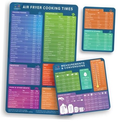 Air Fryer Magnetic Cheat Sheet Set by Linda s Essentials - Air Fryer Cooking 