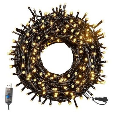  66ft 200 LED Color Christmas String Lights Warm White USB 66 feet 200 LED-USB