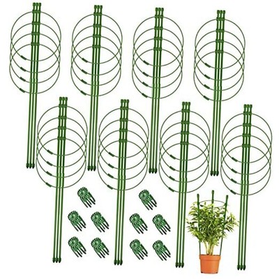 s 24inch Plant Support Cages with 3 Adjustable Support Rings- 24 Inches 8 Pack