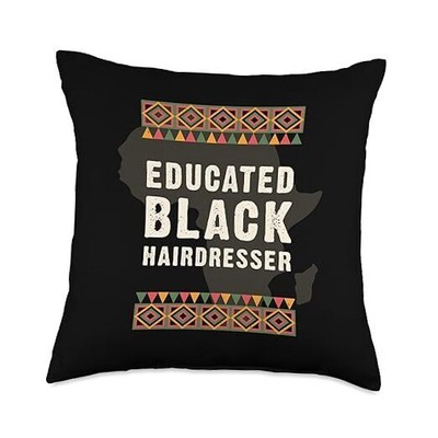 Educated Hairstylist Black History Juneteenth Throw Pillow, Multicolor 18x18