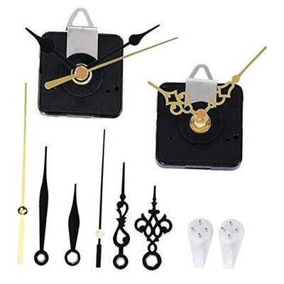 2 Pack Non Ticking Wall Clock Movements Mechanism with 4 Shaft Length 7/8 Inch