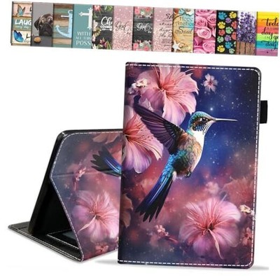 Case for Amazon Kindle Fire HD 10 Tablet 10.1'' (9th/7th Hummingbird Flowers
