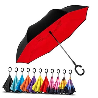  Reverse Umbrella - Large, Inverted Umbrellas for Rain w/C-Shaped Non-Rust 