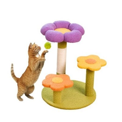 Cat Scratching Post, Flower Cat Tree 19 inch Tall for Indoor Cats with Sisal 