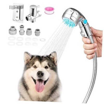 Dog Shower Attachment, Dog Shower Sprayer Attachment Set with Diverter Valve, 