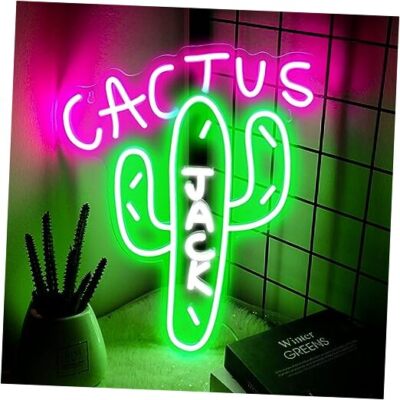 S For Wall Decor Dimmable Green Cactus Led Cactus Jack-a