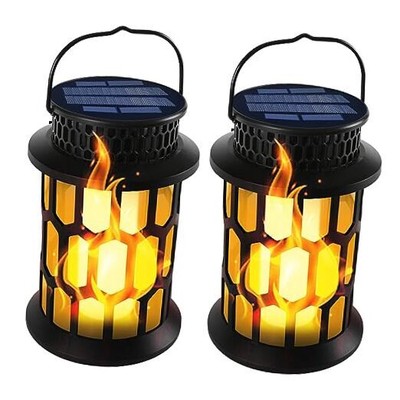 Hanging Solar Lanterns Outdoor Waterproof Flickering Flame Camping Solar 2