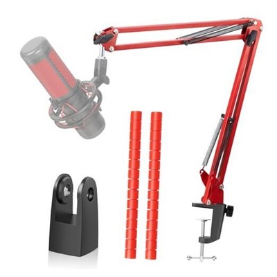  Boom Arm Compatible with HyperX Quadcast Microphone, Red Boom Arm+Adapter
