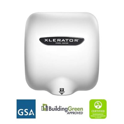 Excel Dryer XLERATOR XL-W 1.1N High Speed Commercial Hand Dryer, White Cast Cove