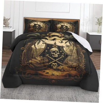 Pirate Skull Skeleton Comforter Set Size Comforter Halloween King Multi 74