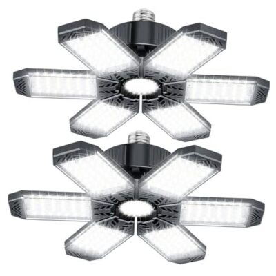Garage Lighting LED 2 Pack - 200W 20000LM 6500K LED Garage Lights with 2 pack