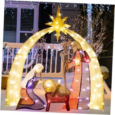 52  Nativity Scene Outdoor Christmas Decoration Lighted up Christmas Holiday 