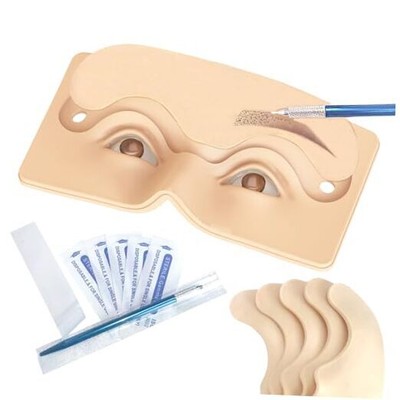 Replaceable Eyebrow Tattoo Practice Face. Permanent Eyebrow Tattoo Yellow