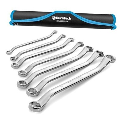  7-Piece Anti-slip Offset Box Wrench Set, Bolt Extractor Wrench Set, Metric, 6 
