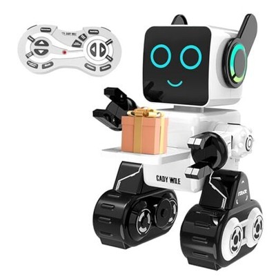 Rechargeable RC Robot Toy for Kids - Interactive Intelligent LED Light, White