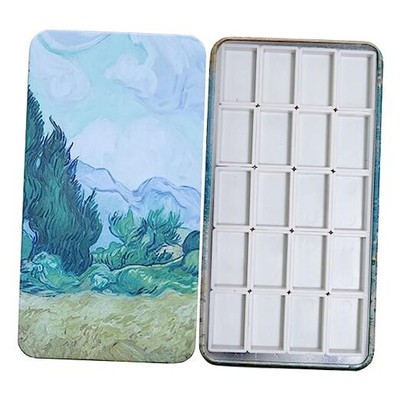  Empty Watercolor Palette, 20 Wells with Magnetic 20pcs Full Pans Wheat Field